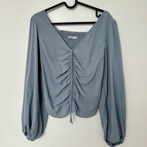 Abercrombie & Fitch Ruched Long Sleeve Blouse